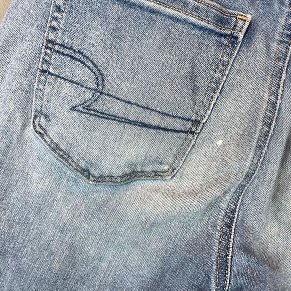 American Eagle Stretch Jeans Women Size 8 Light Blue 5-Pocket Design Zip Fly - Picture 8 of 11